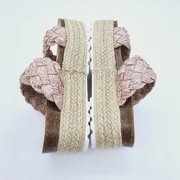 Madden Girl Blush Braided Raffia Pretty Espadrille Open Toe Platform Sandals - Picture 12 of 16